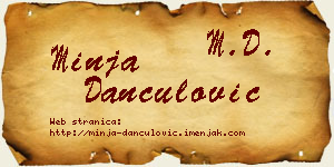 Minja Dančulović vizit kartica
